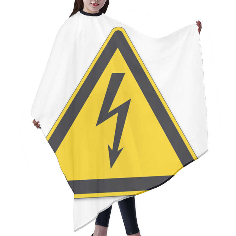 Personality  Safety Signs Warning Sign BGV Vector Pictogram Icon Lightning Lightning Symbol Current Electricity Hair Cutting Cape