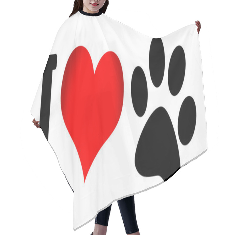 Personality  I Love Dog Hair Cutting Cape