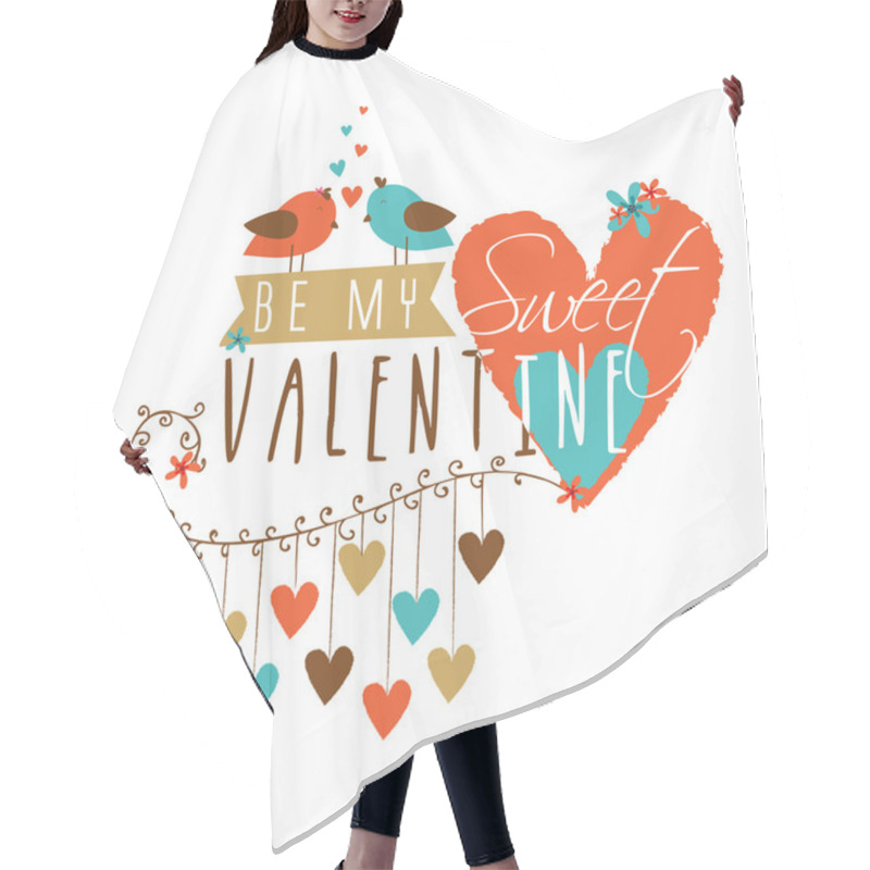 Personality  Happy Valentines Day Celebration Concept. Hair Cutting Cape