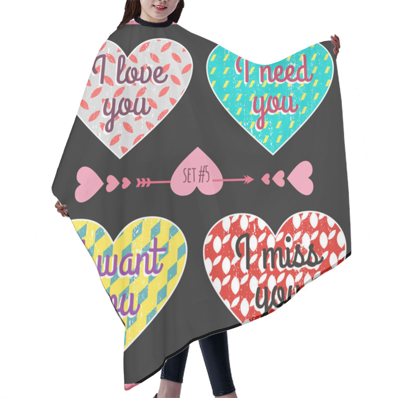 Personality  Lettering Valentine's Day In Hearts_6 Hair Cutting Cape