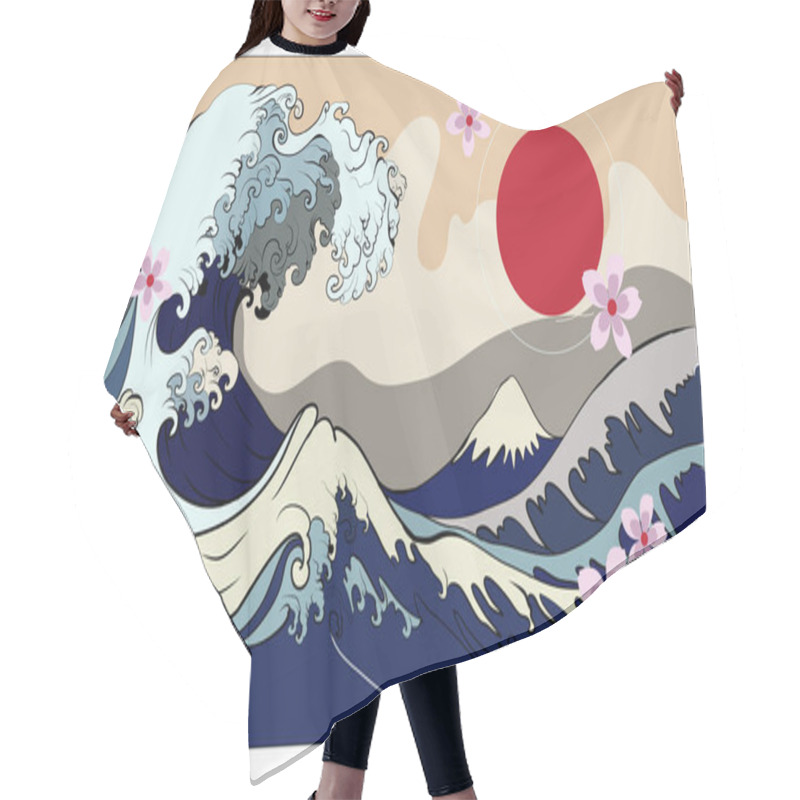 Personality  Cloud Background For Tattoo.Japanese Wave Tattoo Design.Chinese Cloud For Arm Hair Cutting Cape