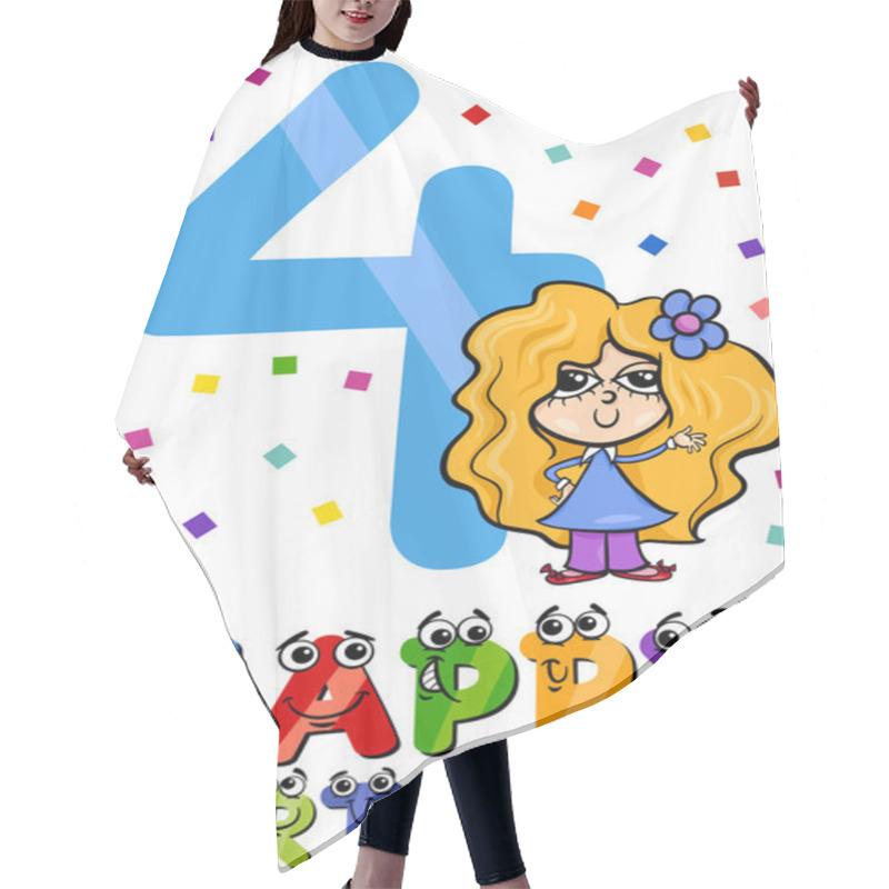 Personality  Fourth Birthday Cartoon Design Hair Cutting Cape