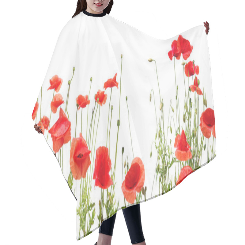 Personality  Beautiful Red Poppies Hair Cutting Cape