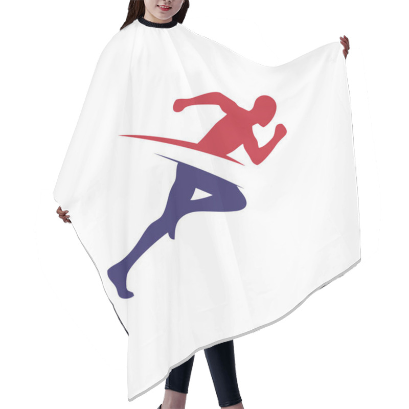 Personality  Running And Marathon Logo Vector Hair Cutting Cape