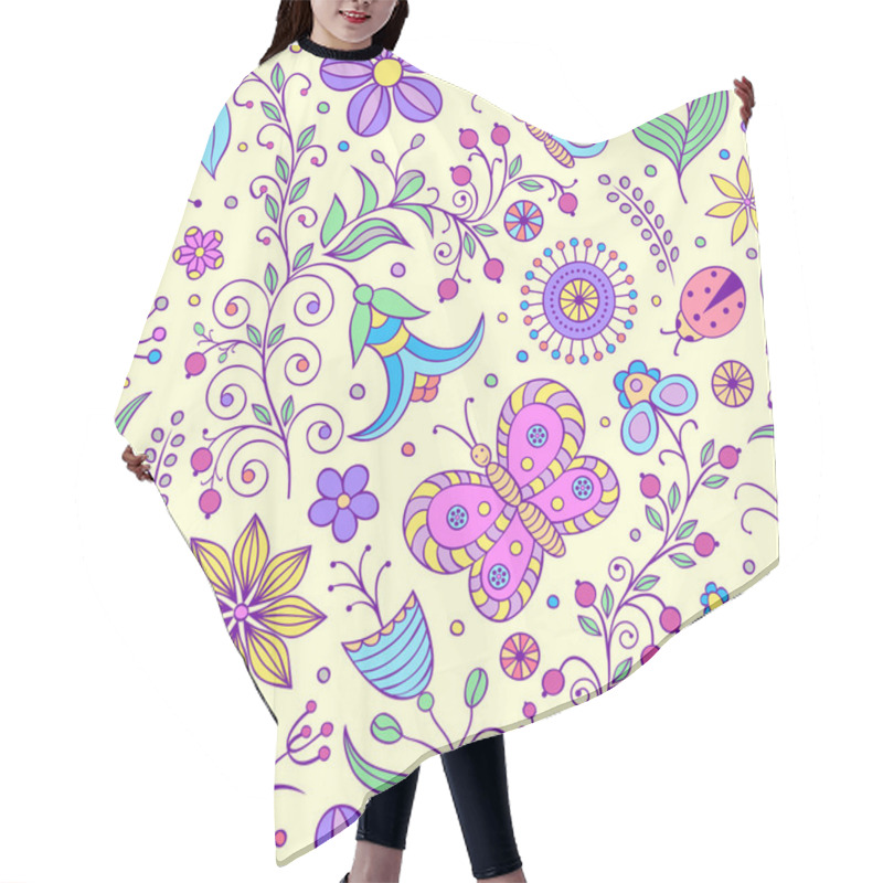 Personality  Floral Background Hair Cutting Cape