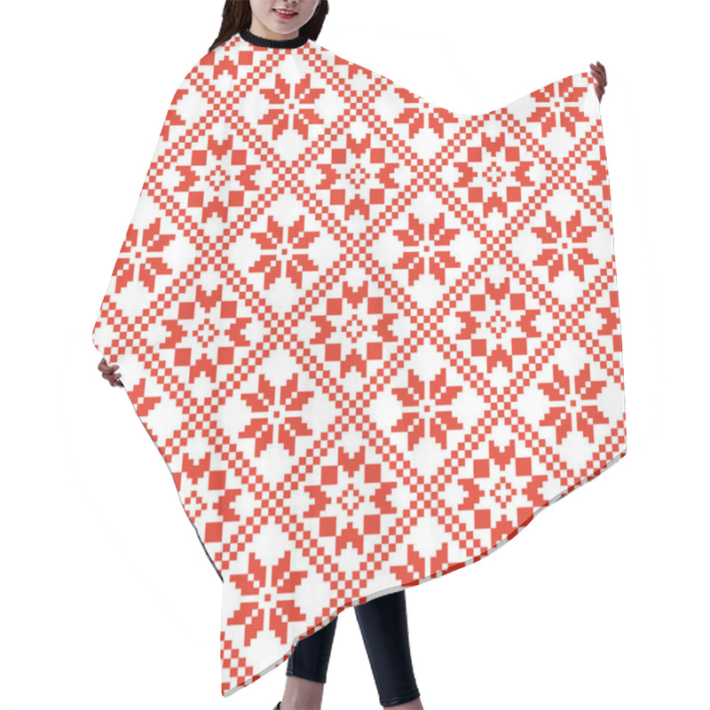 Personality  Traditional Scandinavian Pattern. Nordic Ethnic Seamless Background Hair Cutting Cape