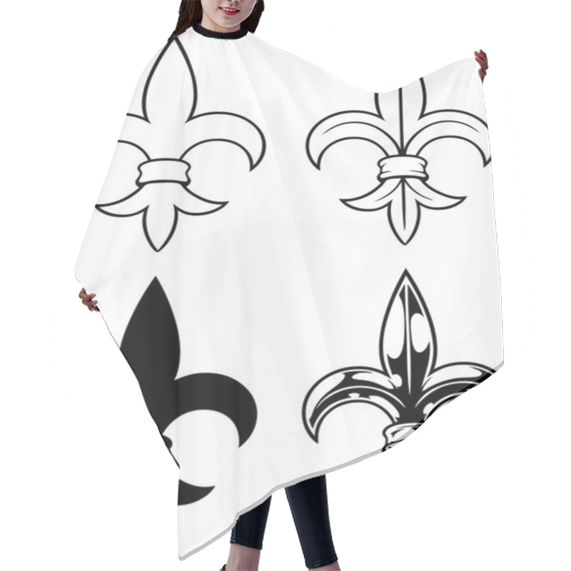 Personality  Graphic Detailed Black And White Royal Lily Set Hair Cutting Cape