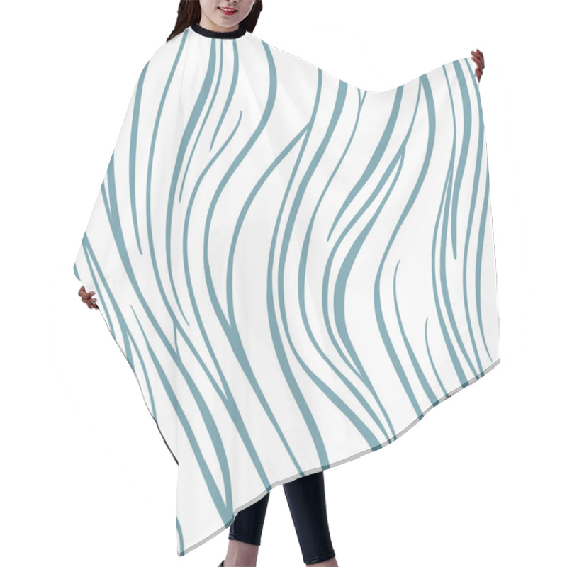 Personality  Hand Drawn Abstract Vertical Wave Vector Seamless Patter Hair Cutting Cape