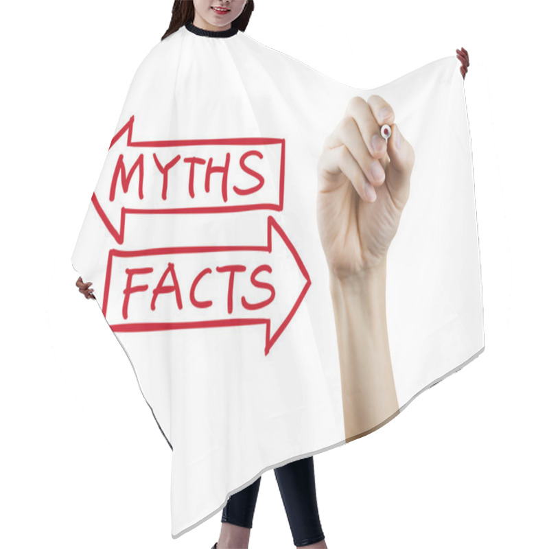 Personality  Myths Or Facts Words Written By Hand Hair Cutting Cape