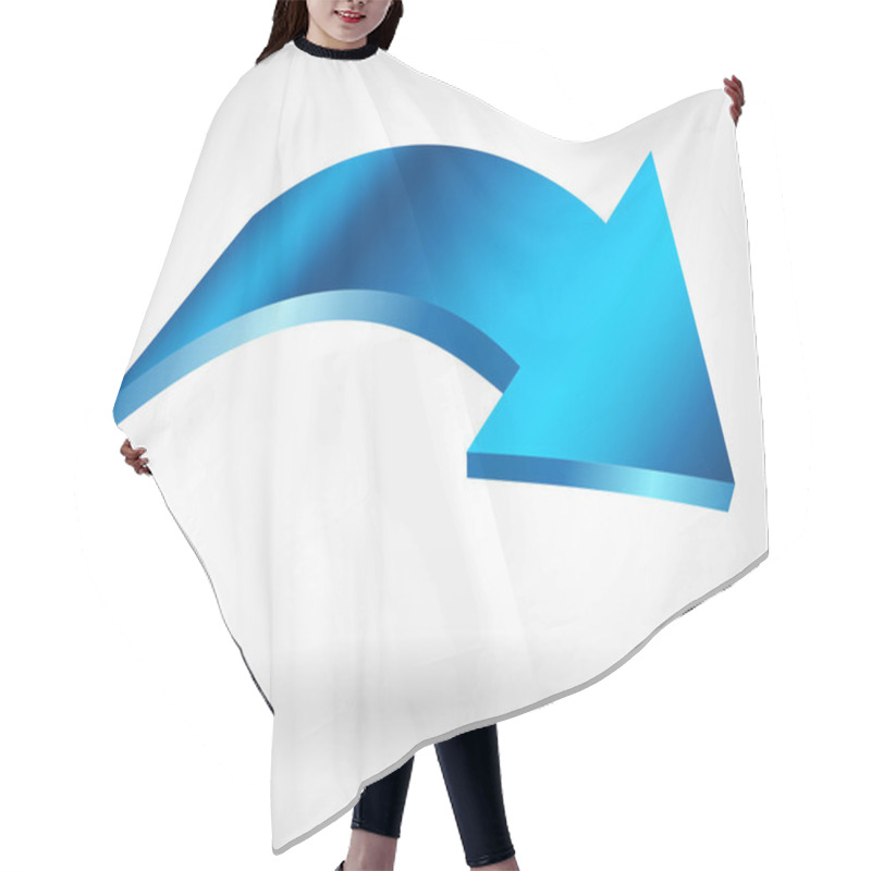 Personality  Blue Arrow. Isolated Curve Vector Icon. Hair Cutting Cape