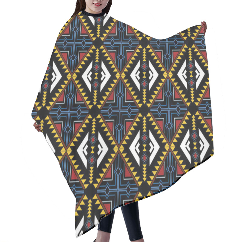 Personality  Geometric Ethnic Pattern. Traditional Oriental Indian Ikat Design For Background, Print, Border Wrapping, Batik, Fabric, Vector Illustration. Hair Cutting Cape