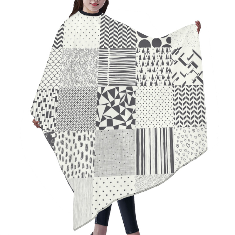 Personality  25 Seamless Different Patterns. Hair Cutting Cape