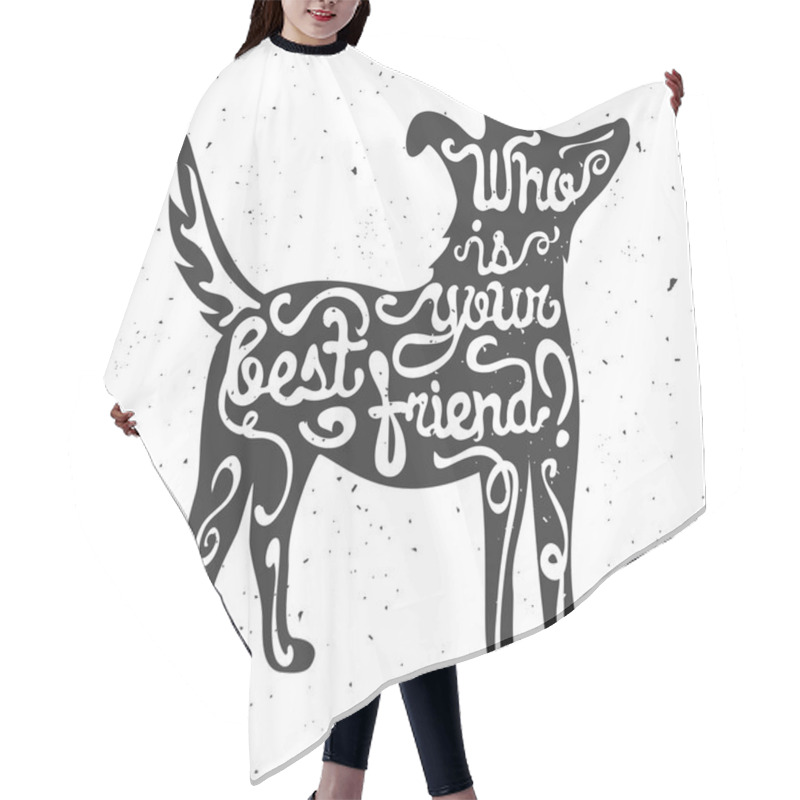 Personality  Hand Drawn Style Lettering Poster Hair Cutting Cape