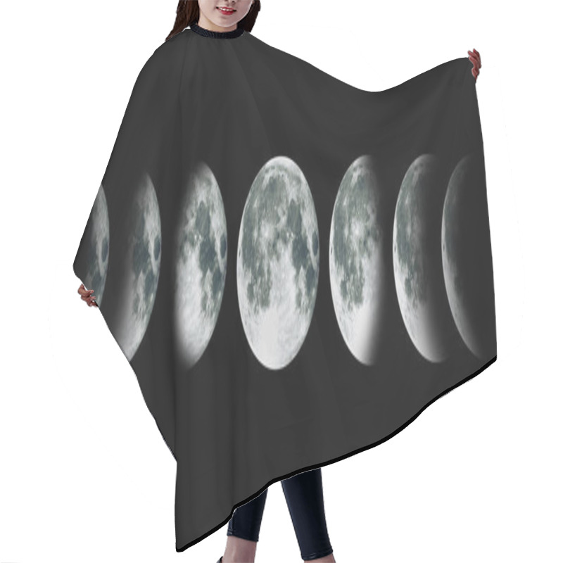 Personality  Moon Lunar Cycle In Night Sky. NASA. Hair Cutting Cape