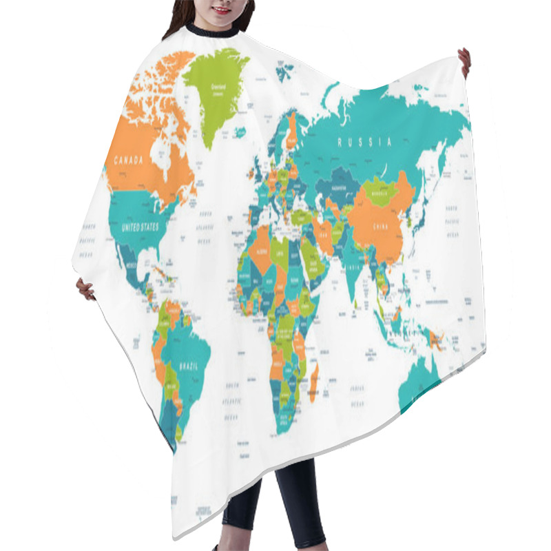 Personality  World Map - Illustration Hair Cutting Cape