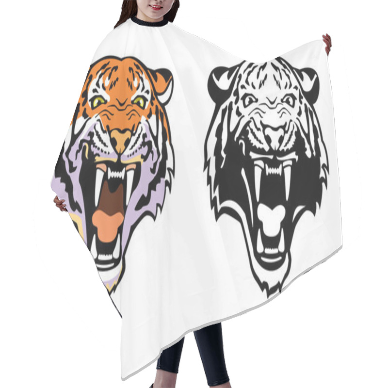 Personality  Tiger Head Front View Hair Cutting Cape