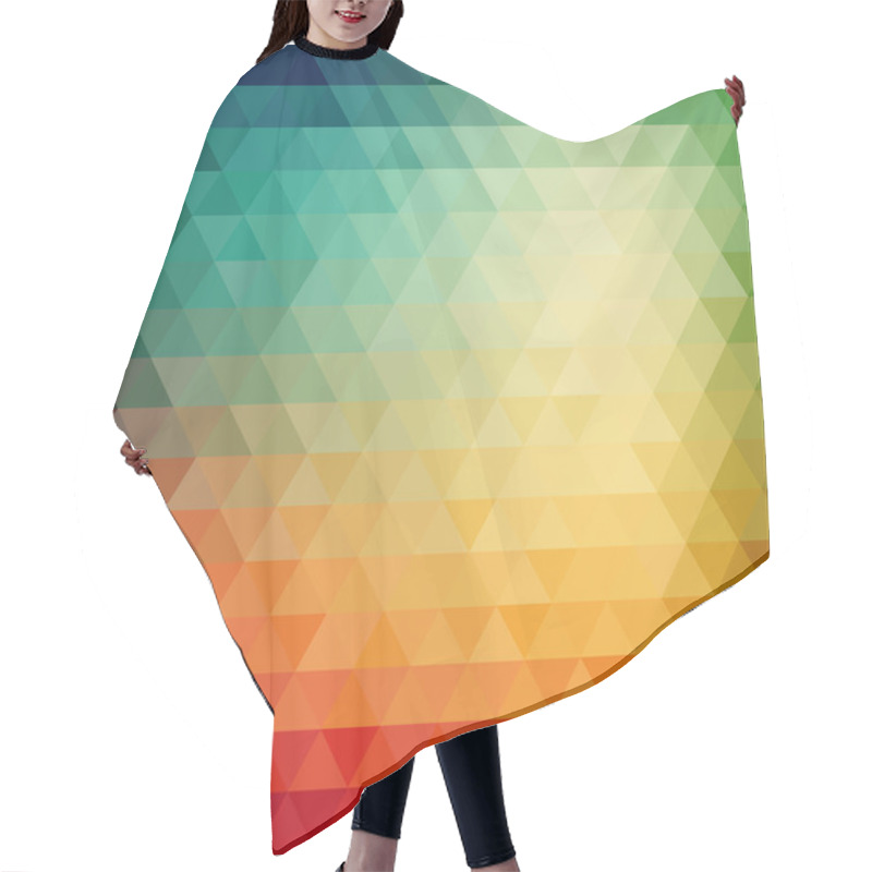 Personality  Retro Mosaic Pattern Of Geometric Triangle Shapes Hair Cutting Cape