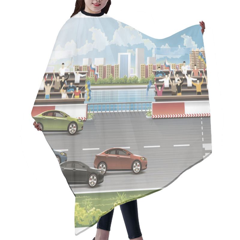 Personality  Highway Bridge Hair Cutting Cape