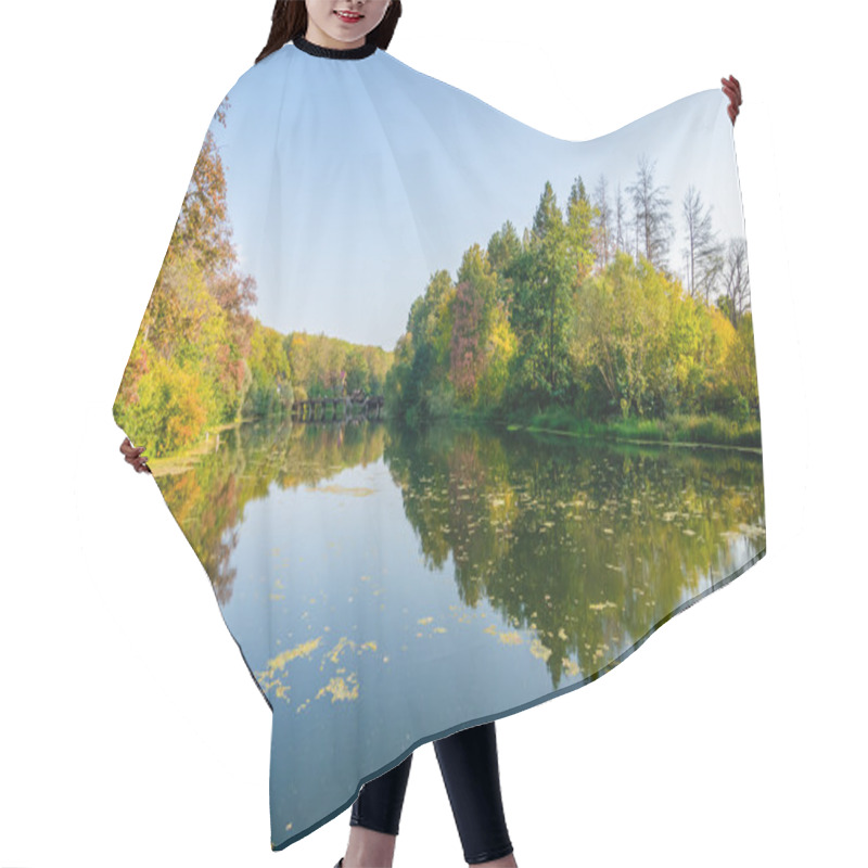 Personality  Attractive Autumn Landscape With Beautiful Reflection Over Lake Hair Cutting Cape