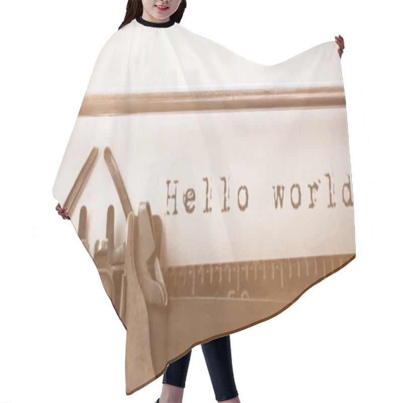 Personality  Composite Image Of The Word Hello Hair Cutting Cape