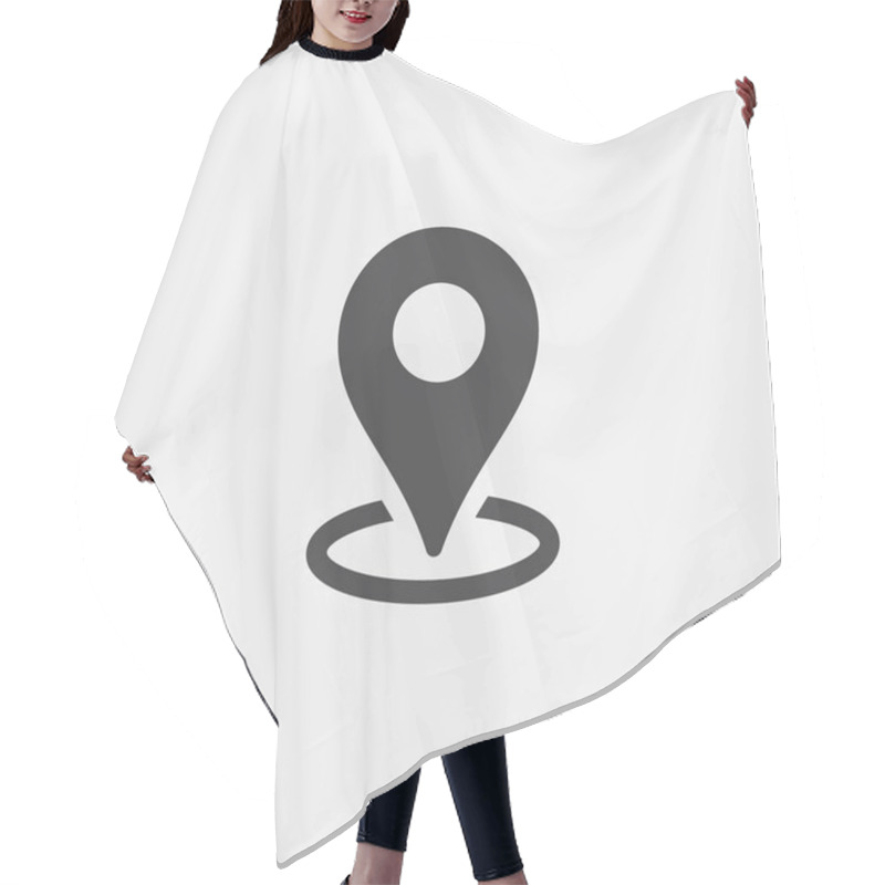 Personality  Pin Map Icon In Flat Style. Gps Navigation Vector Illustration O. N Isolated Background. Target Destination Business Concept Hair Cutting Cape