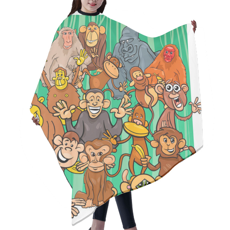 Personality  Cartoon Monkey Characters Group Hair Cutting Cape