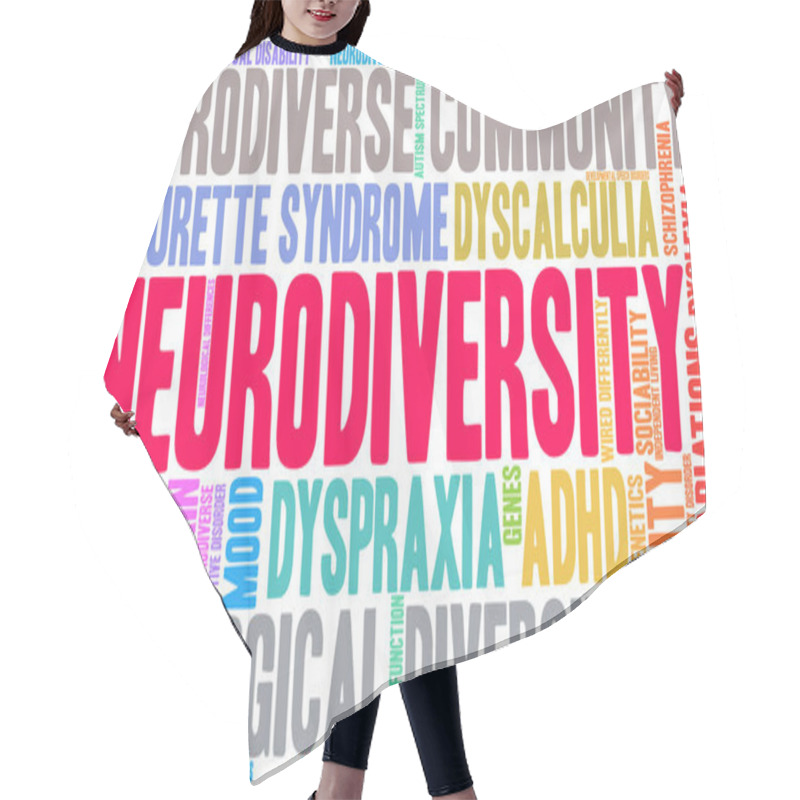 Personality  Neurodiversity Word Cloud On A White Background.  Hair Cutting Cape