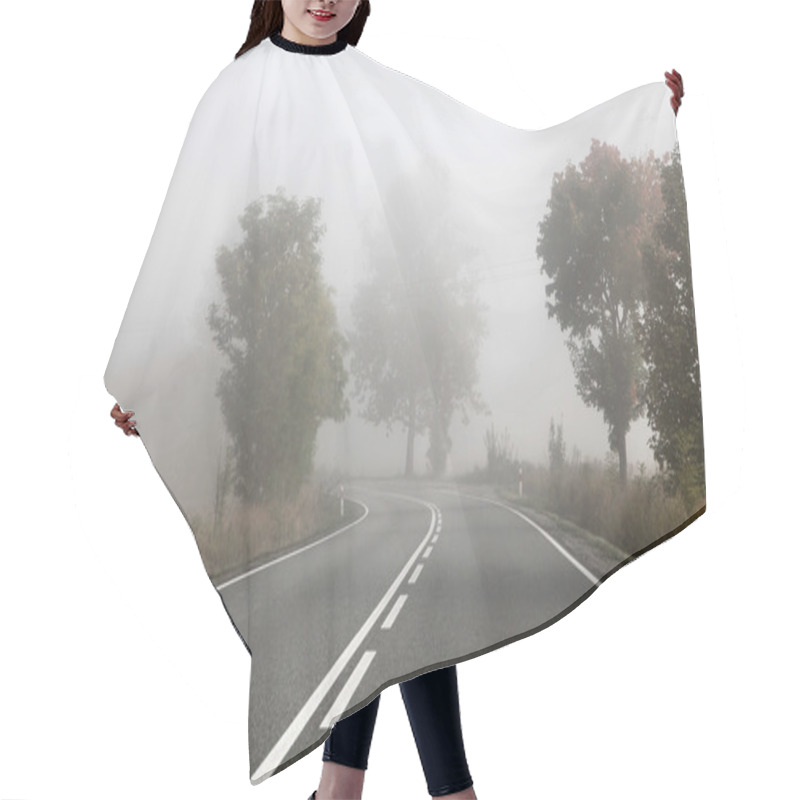 Personality  Picture Presenting Foggy Road Hair Cutting Cape