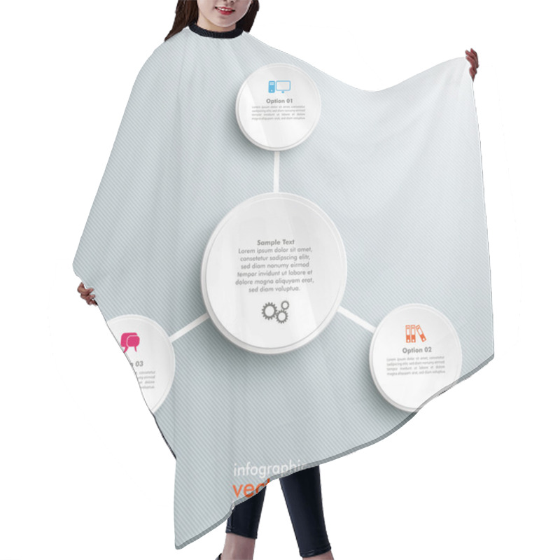 Personality  Infographic Connected Circles Stripes Hair Cutting Cape