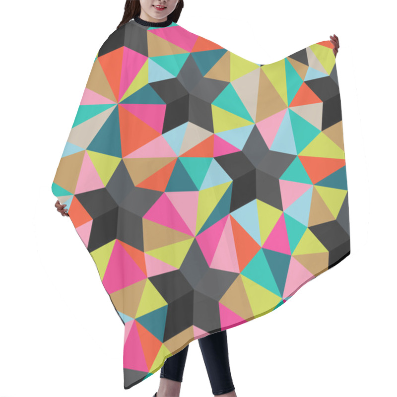 Personality  Vector Background Of Repeating Geometric Stars And Triangles. St Hair Cutting Cape