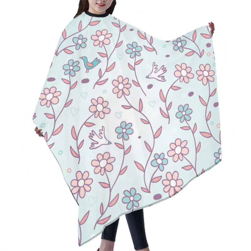 Personality  Gentle Spring Seamless Pattern Hair Cutting Cape