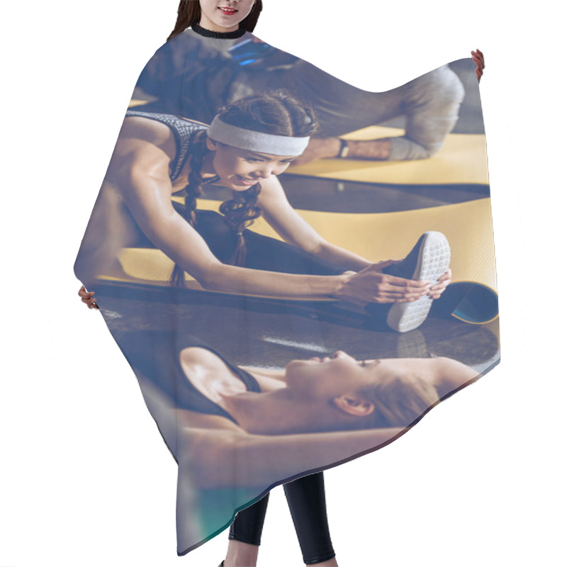 Personality  Athletic Young People Exercising In Gym  Hair Cutting Cape