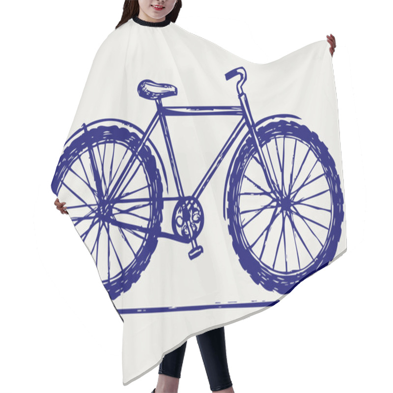 Personality  Bike Sketch Hair Cutting Cape