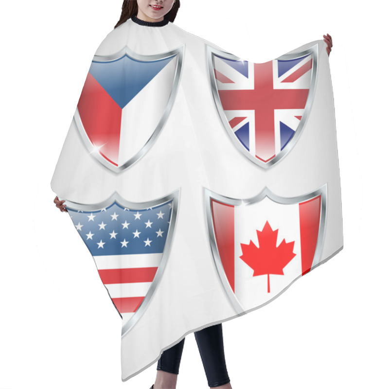 Personality  Set Of Shield Flags 01 Hair Cutting Cape