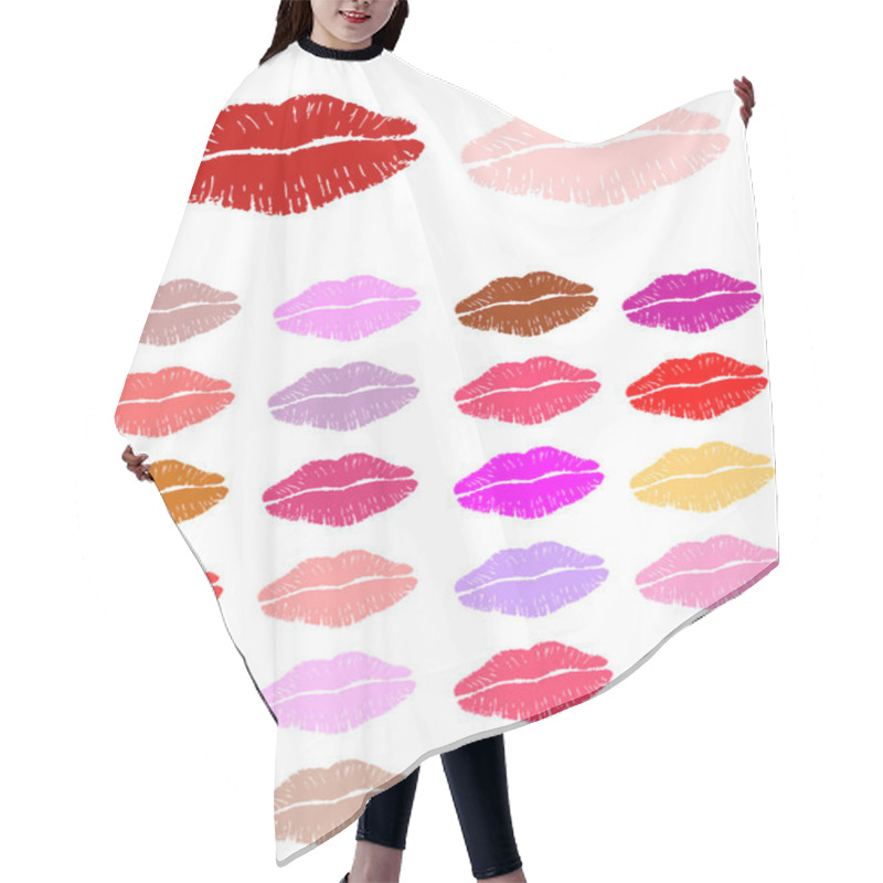 Personality  Set Of Lipstick Kisses Hair Cutting Cape