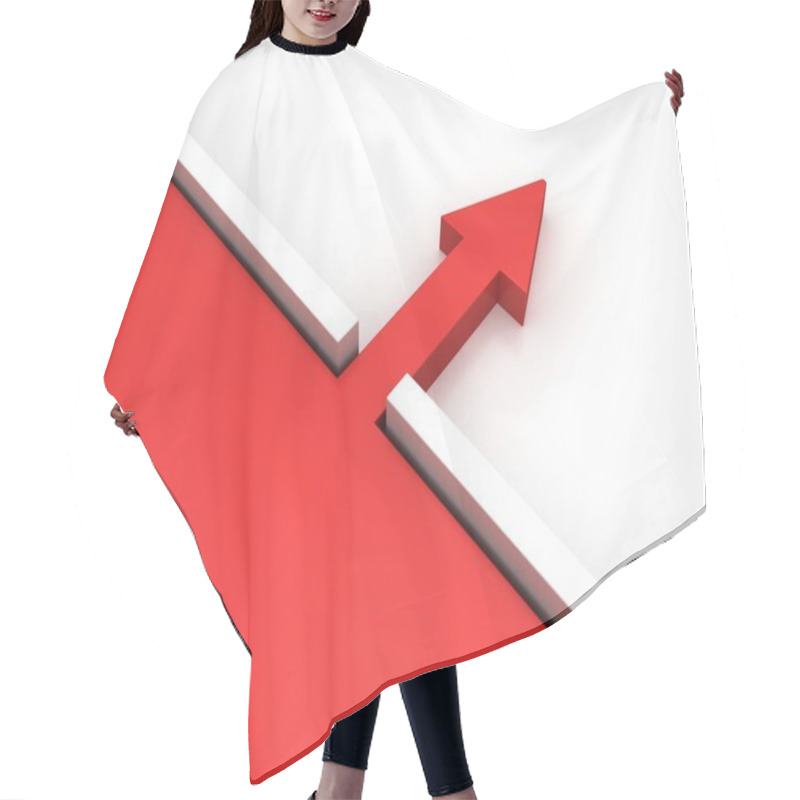 Personality  Infiltration Of A Red Arrow Through The Wall Hair Cutting Cape