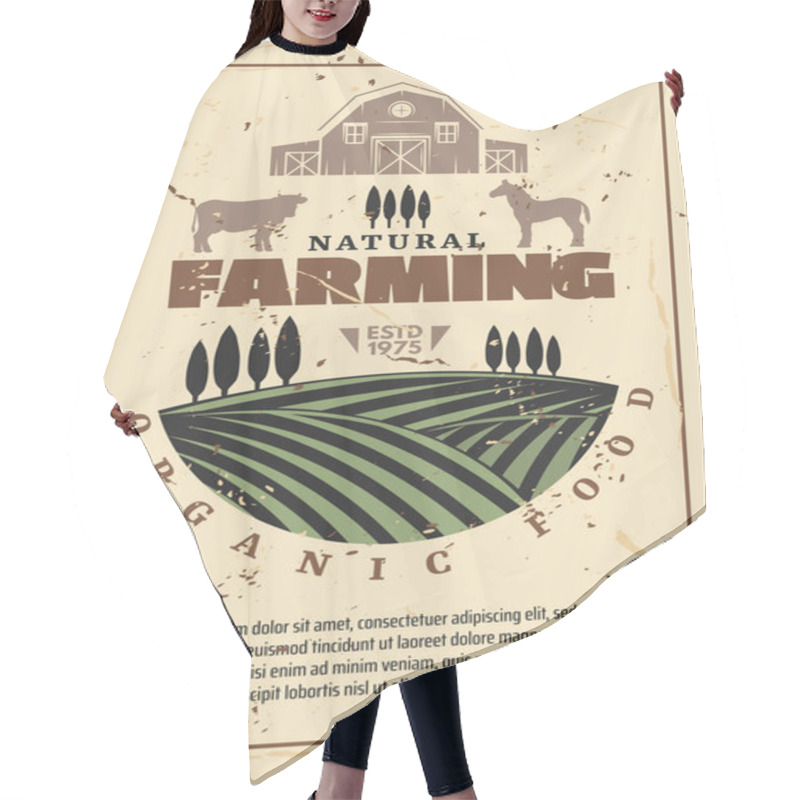 Personality  Organic Farm Agriculture Retro Poster Hair Cutting Cape