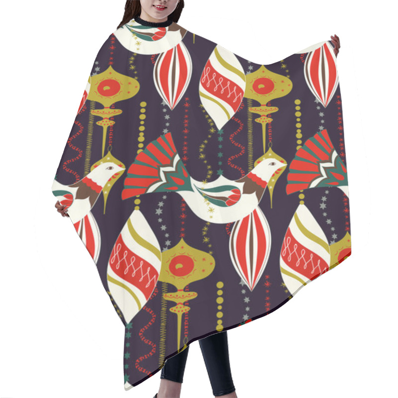 Personality  Christmas Ornament Pattern Hair Cutting Cape