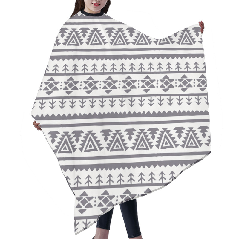 Personality  Tribal Seamless Background With Round Geometric Ornament Hair Cutting Cape