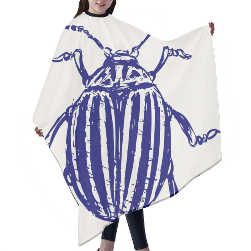 Personality  Ladybug Sketch Hair Cutting Cape