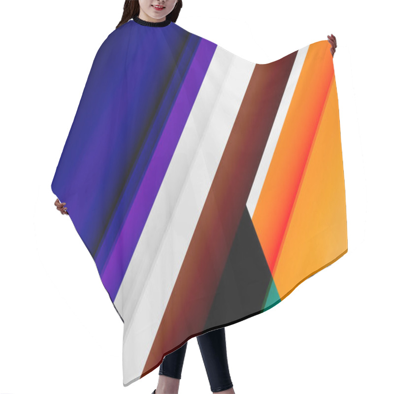 Personality  Geometric Abstract Backgrounds With Shadow Lines, Modern Forms, Rectangles, Squares And Fluid Gradients. Bright Colorful Stripes Cool Backdrops Hair Cutting Cape