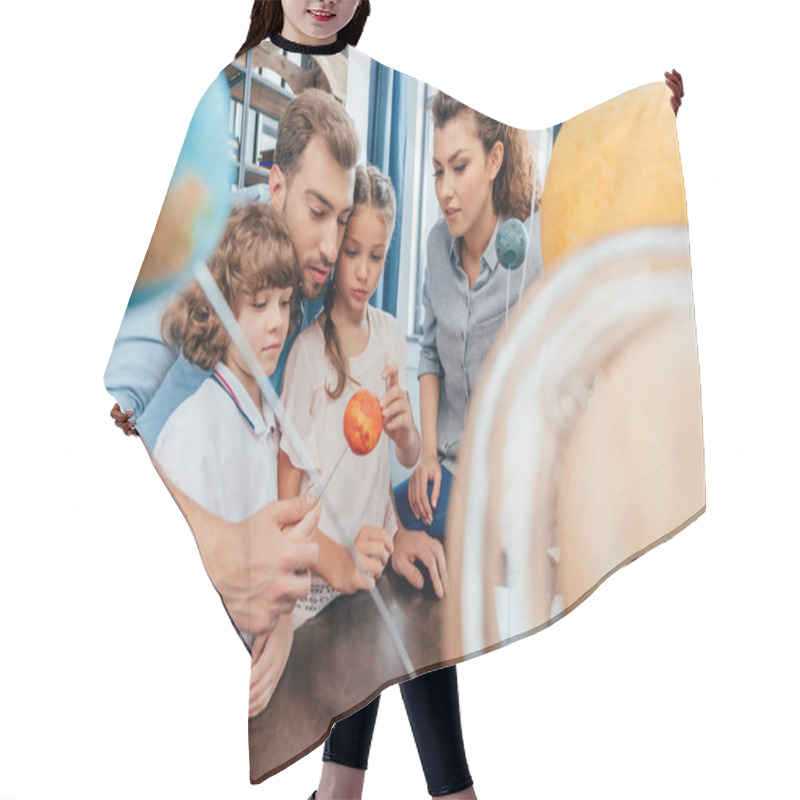 Personality  Family Making Solar System Model Hair Cutting Cape