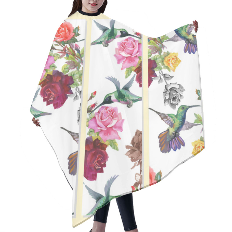 Personality  Set Of Floral Cards Hair Cutting Cape