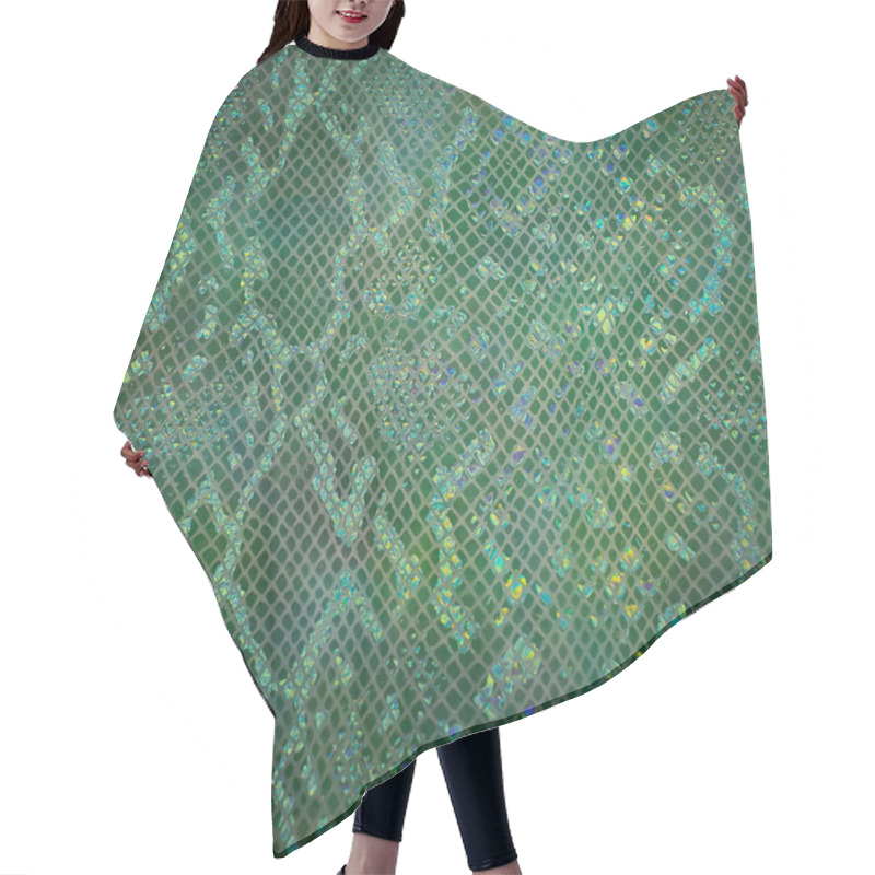 Personality  Green Snake Skin Hair Cutting Cape