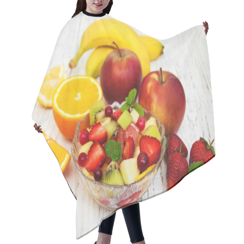 Personality  Salad With Fresh Fruits Hair Cutting Cape