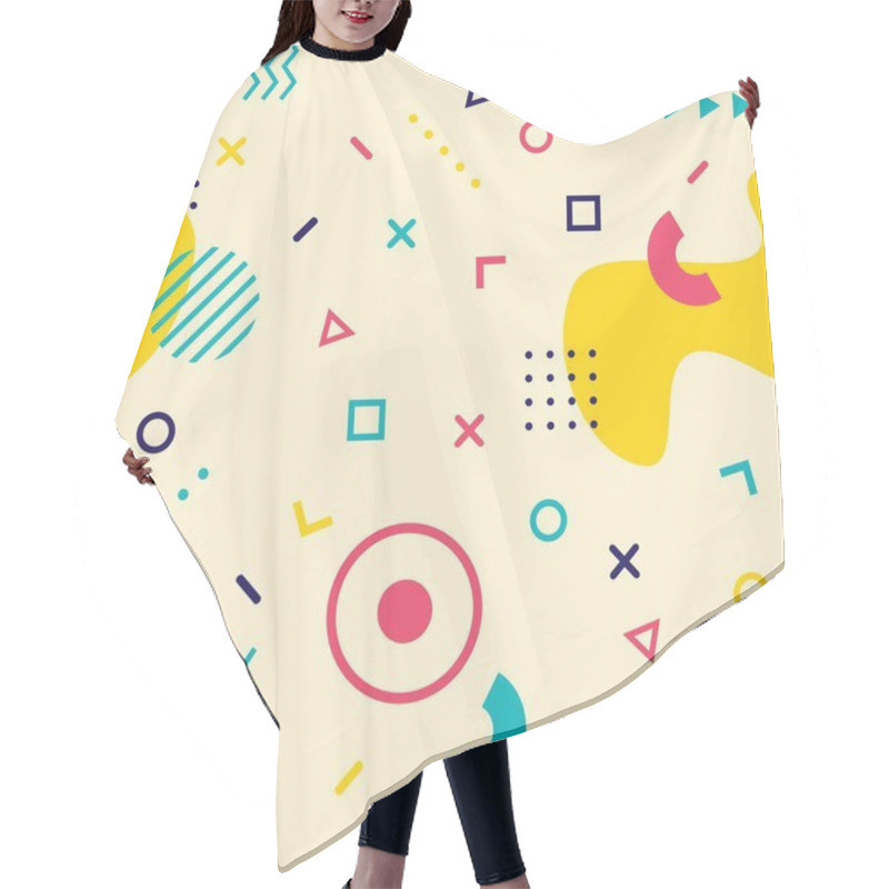 Personality  Abstract Trendy Geometric Memphis Seamless Pattern Background Hair Cutting Cape