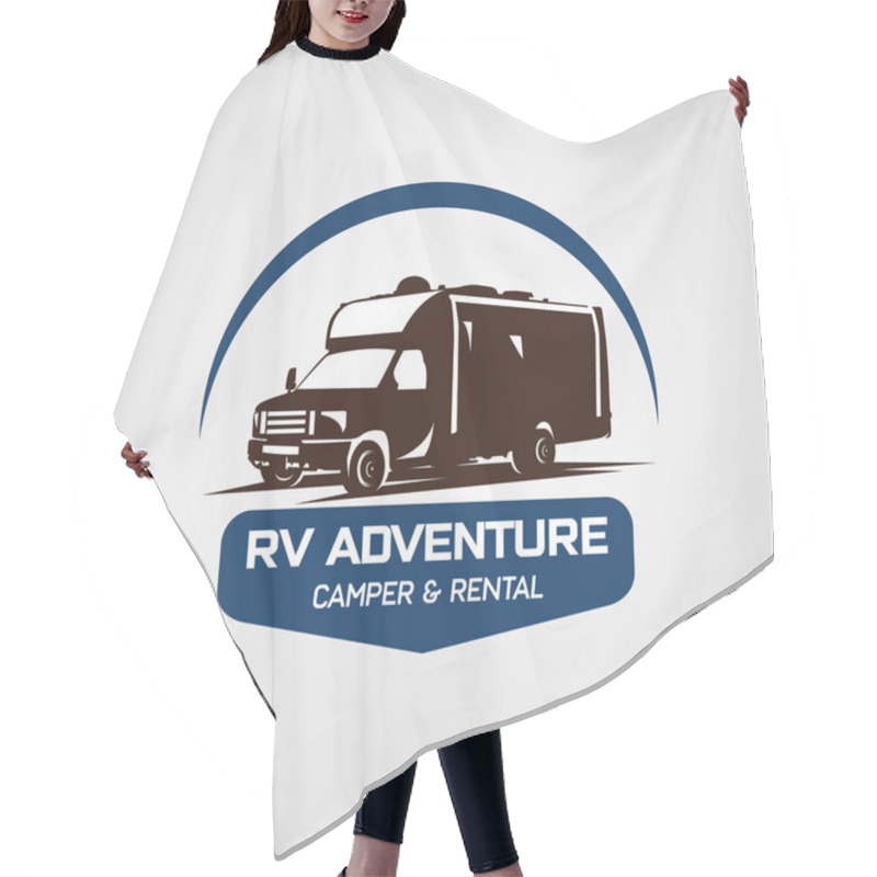 Personality  Adventure RV Camper Car Logo Designs Template Hair Cutting Cape