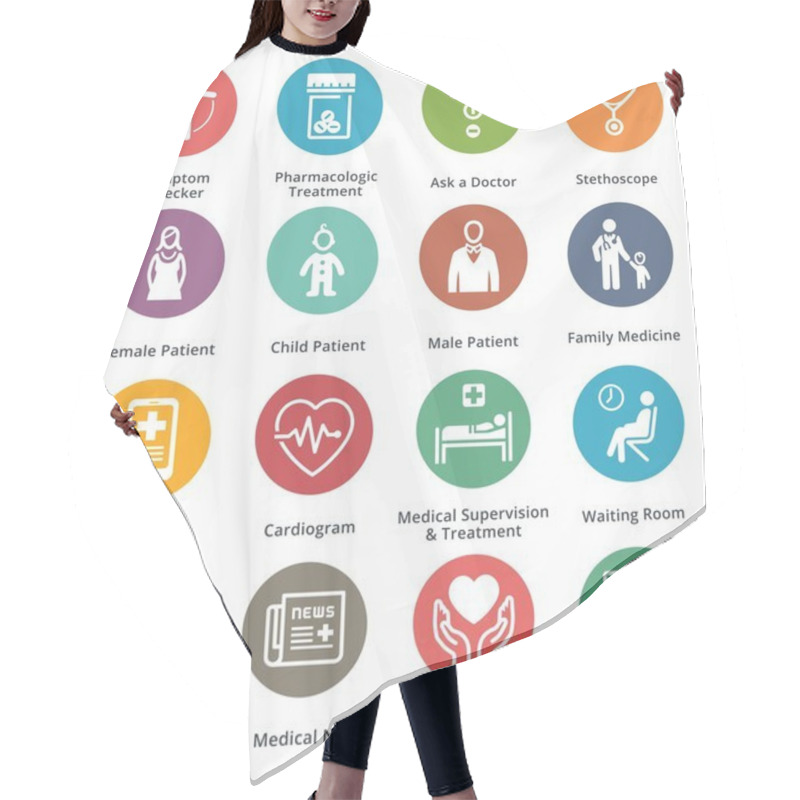 Personality  Medical & Health Care Icons Set 2 - Dot Series Hair Cutting Cape