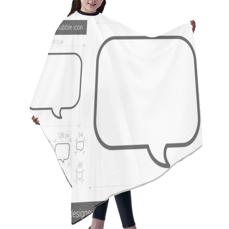 Personality  Speach Bubble Line Icon. Hair Cutting Cape