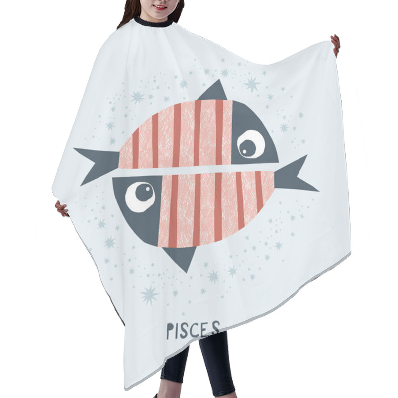 Personality  Pisces Zodiac Character Nursery Poster Hair Cutting Cape